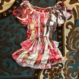 Floral Ruffle Off-Shoulder Blouse